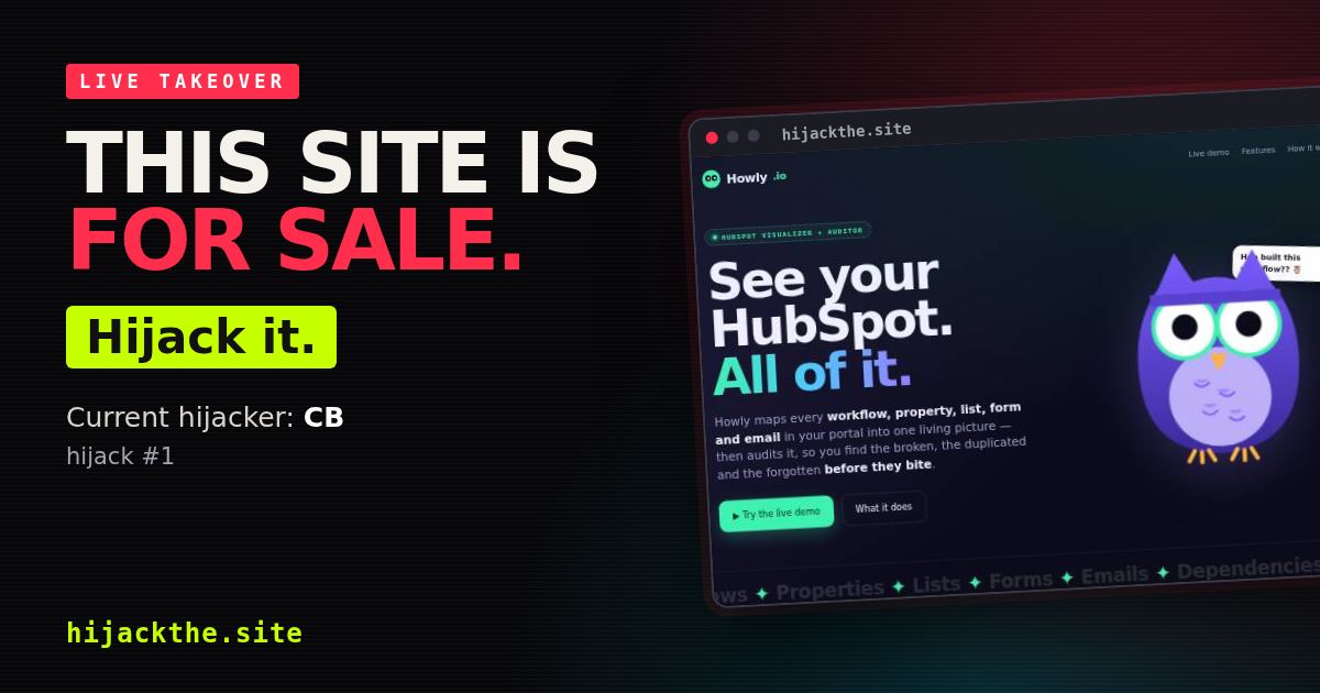 I made a website anyone can take over for a buck, and then the next person can steal it from them fo